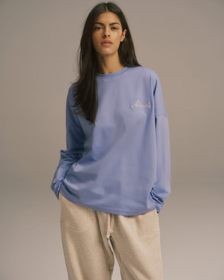 Signature Long Sleeve Drop Shoulder T-shirt - Washed Lavender