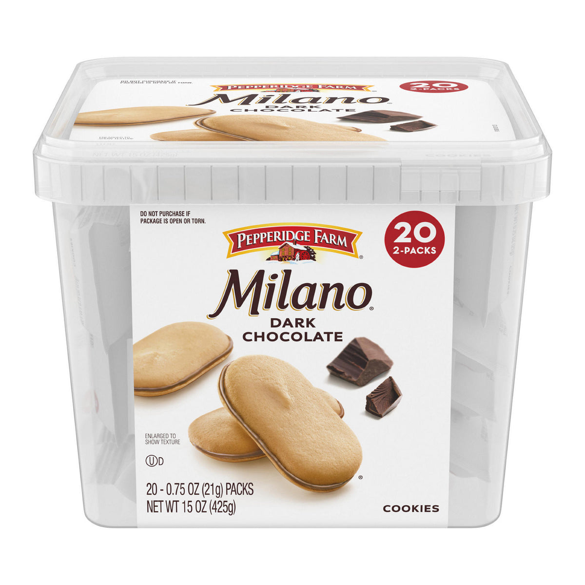 Pepperidge Farm Milano Cookies Dark Chocolate 2 cookies per pack ,20pk