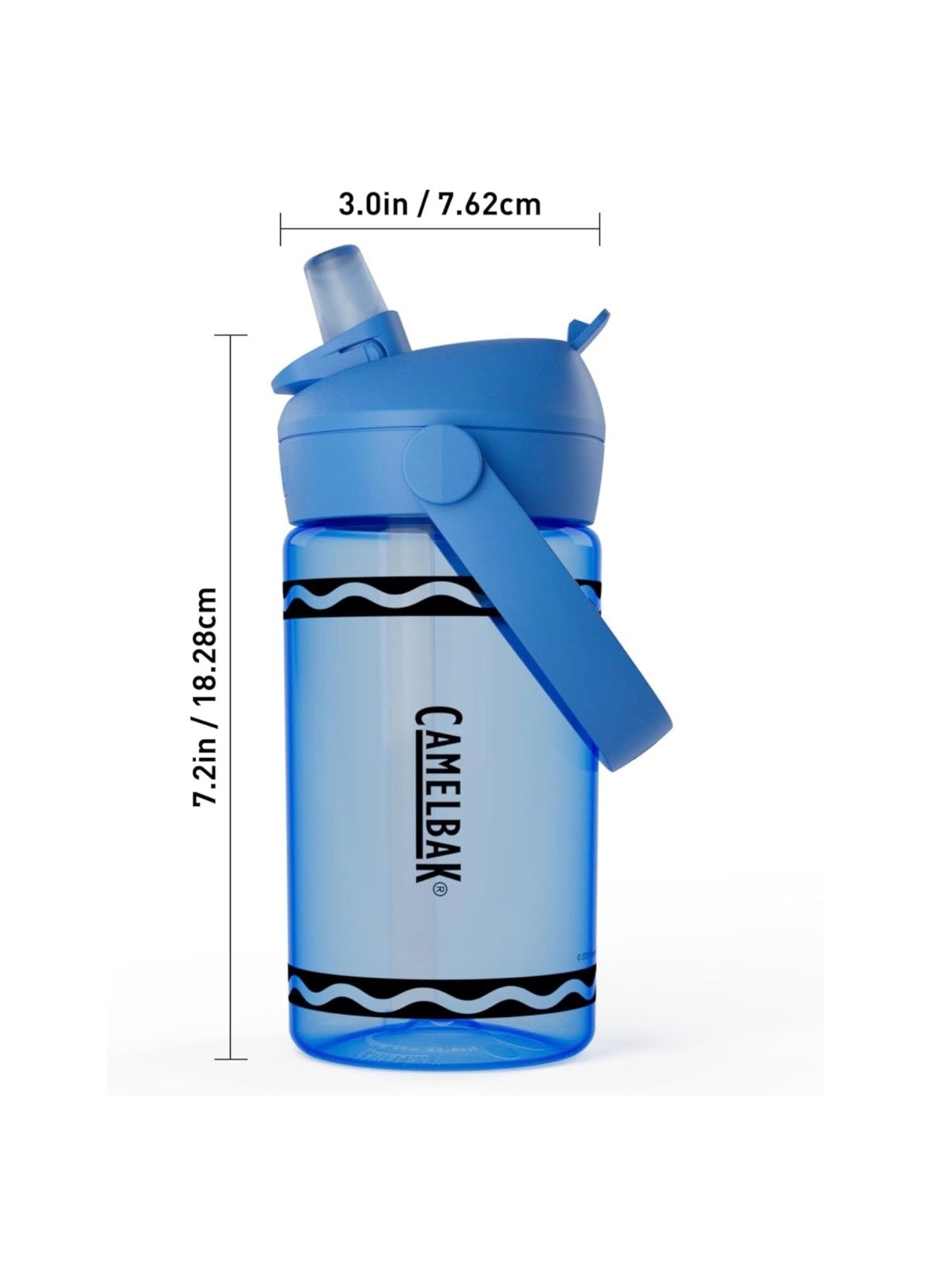 CamelBak Crayola Flip Straw Kids Water Bottle with Bite Valve, Tritan Renew Design for School and Everyday Use, 14oz(4 colors)