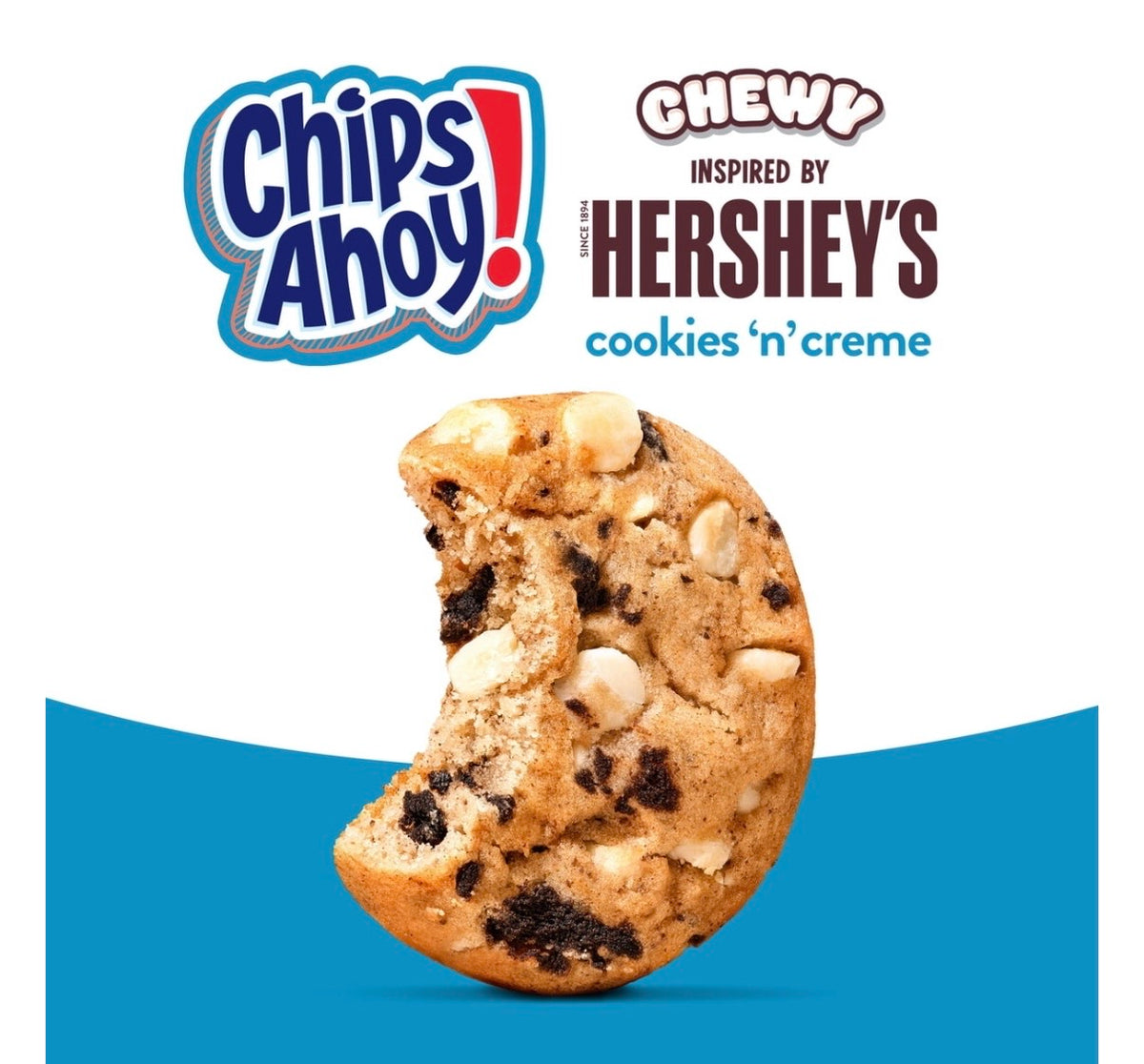 Chips Ahoy Chewy Hershey’s cookies and cream 9.58oz