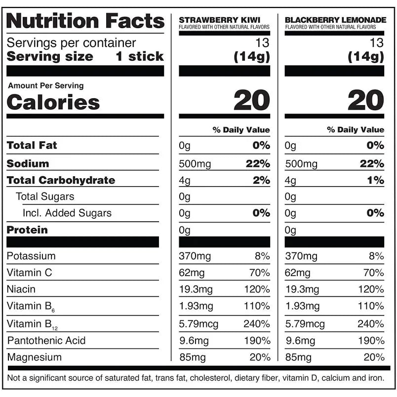 Liquid i.v Energy Multiplier sugar-free drink mix ,strawberry kiwi & blackberry lemonade sticks 26 ct
