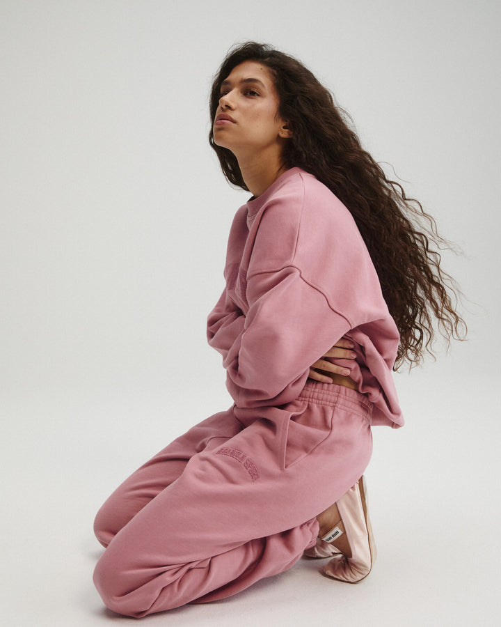 AS Chain Stitch Oversized Sweatshirt - Dusty Pink