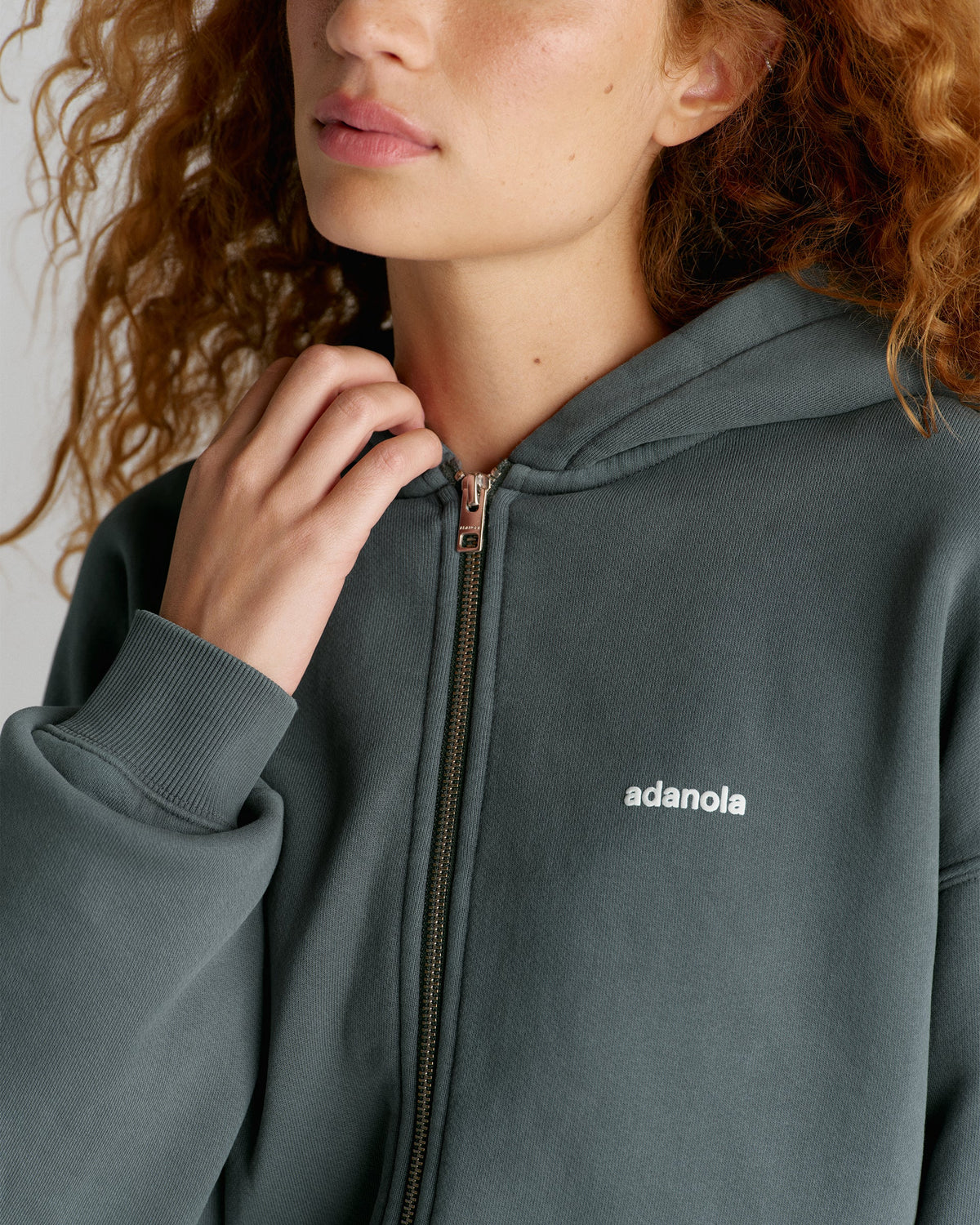 Vintage Relaxed Zip Through Hoodie - Sea Green