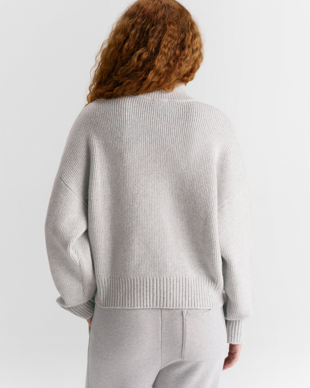 Ribbed Zip Through Knit Sweatshirt (2 colors)