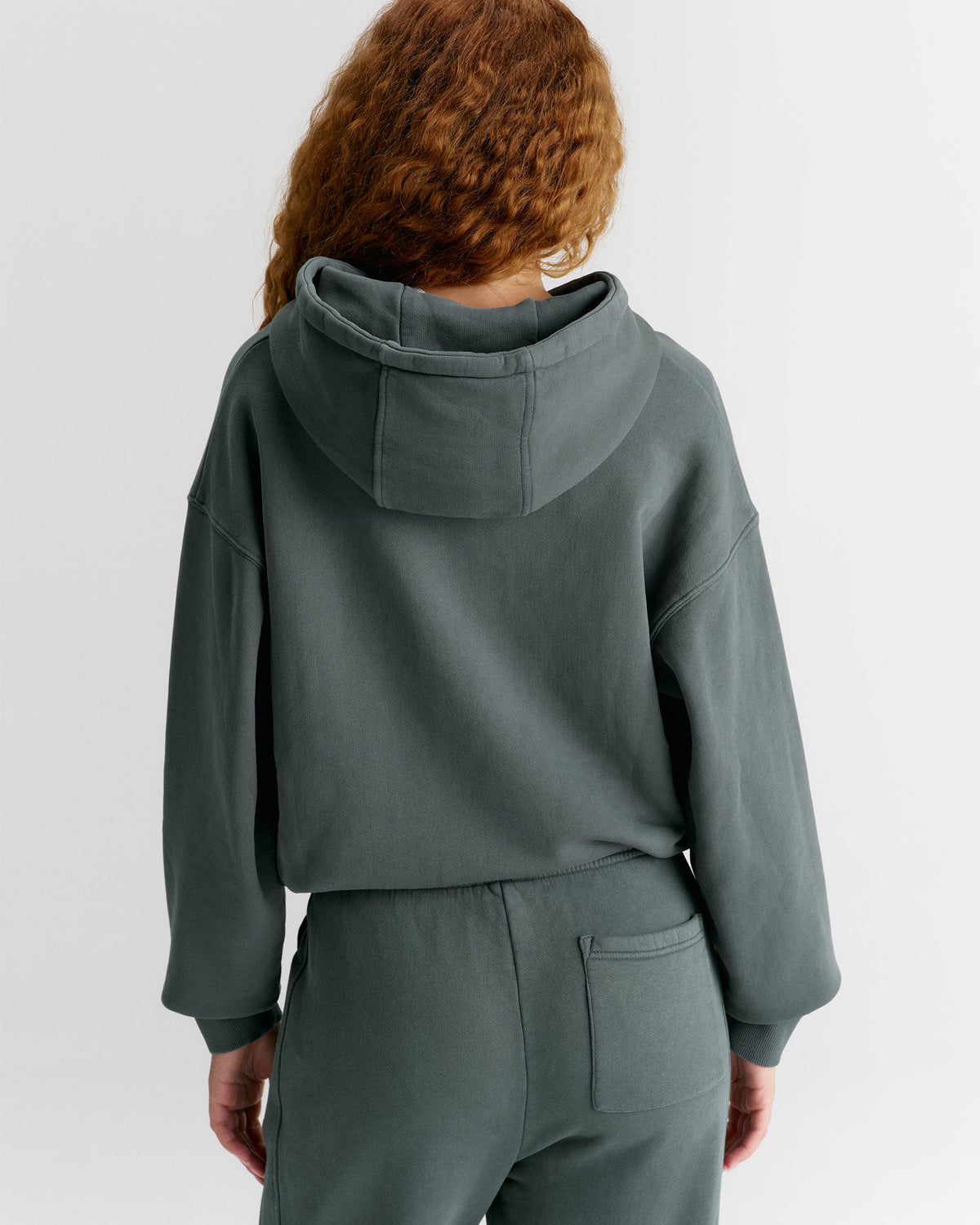 Vintage Relaxed Zip Through Hoodie - Sea Green