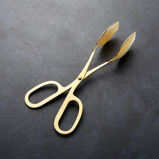 Gold Mini Scissor-Handled Serving Tongs
