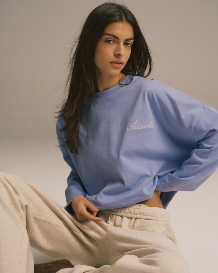 Signature Long Sleeve Drop Shoulder T-shirt - Washed Lavender